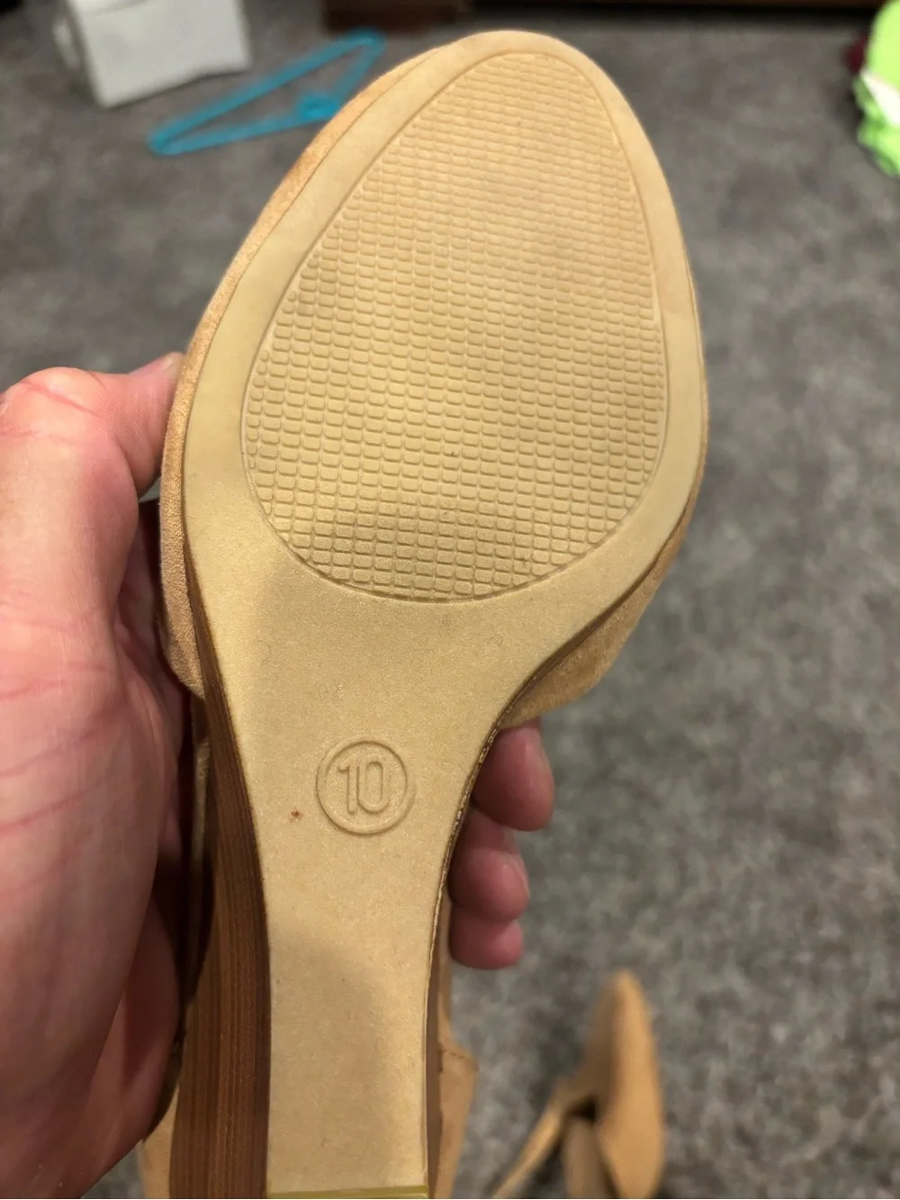 a new day Tan Suede-Look Wedge Sandals with Ankle Strap